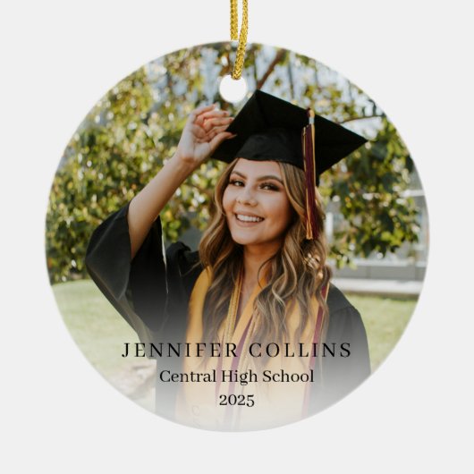 High School Graduate Photo Graduation Keramisch Ornament (Voorkant)