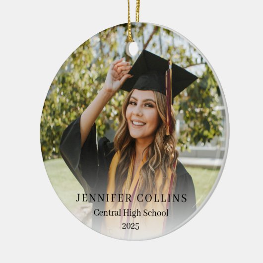 High School Graduate Photo Graduation Keramisch Ornament (Links)