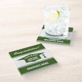 High School graduation party Class of 20XX custom Glazen Onderzetter (Schuin)