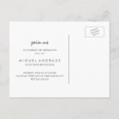 High School Graduation Party Geel Afstudeerder Fot Uitnodiging Briefkaart (Achterkant)