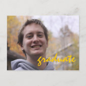 High School Graduation Party Geel Afstudeerder Fot Uitnodiging Briefkaart (Voorkant)