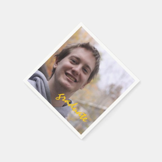 High School Graduation Party Geel Afstuderen Foto Servet (Hoek)