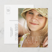 High School Graduation Party Moderne foto Afstuder Uitnodiging Briefkaart (Voorkant / Achterkant)