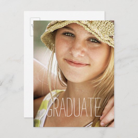 High School Graduation Party Moderne foto Afstuder Uitnodiging Briefkaart (Voorkant / Achterkant)