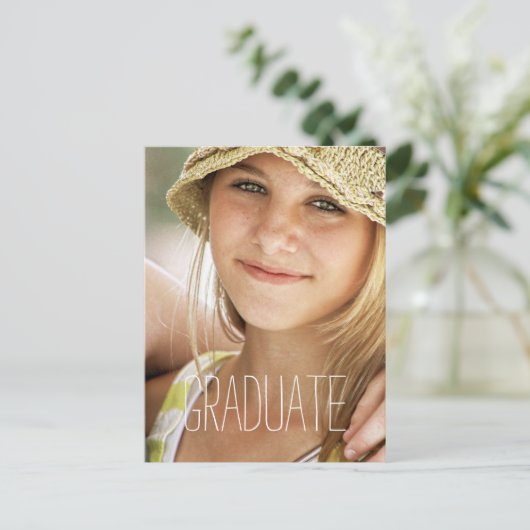 High School Graduation Party Moderne foto Afstuder Uitnodiging Briefkaart (Staand voorkant)