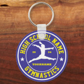 High School Gymnastiekteam Aangepaste kleurenpoort Sleutelhanger (Voorkant)