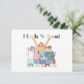High School Herinneringen Vrienden Illustratie Kaart (Staand voorkant)