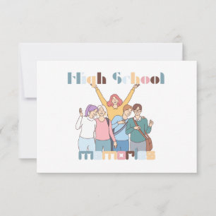High School Herinneringen Vrienden Illustratie Kaart