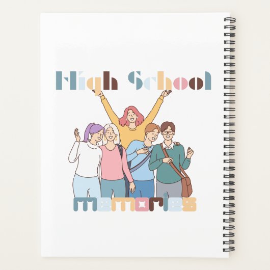 High School Herinneringen Vrienden Illustratie Planner (Achterkant)