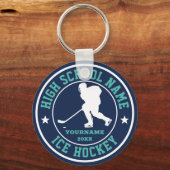 High School Ice Hockey Team - Aangepaste kleurenpo Sleutelhanger (Voorkant)