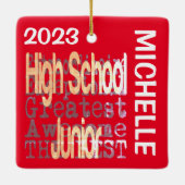High School Junior Extraordinaire CUSTOM Keramisch Ornament (Achterkant)