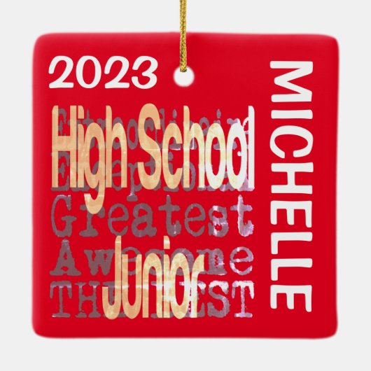 High School Junior Extraordinaire CUSTOM Keramisch Ornament (Achterkant)