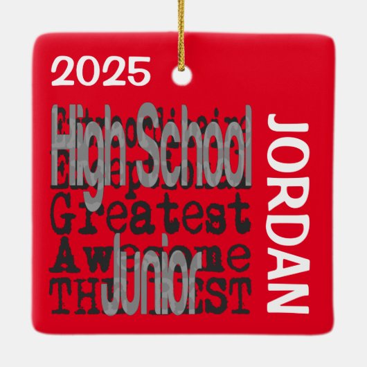High School Junior Extraordinaire CUSTOM Keramisch Ornament (Achterkant)