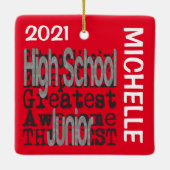 High School Junior Extraordinaire CUSTOM Keramisch Ornament (Achterkant)