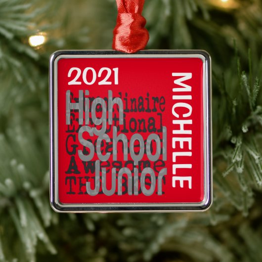 High School Junior Extraordinaire CUSTOM Metalen Ornament (Boom)