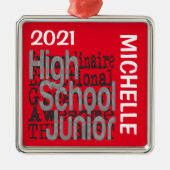 High School Junior Extraordinaire CUSTOM Metalen Ornament (Voorkant)