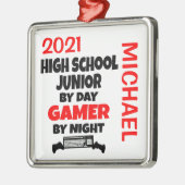 High School Junior houdt van het spelen van videog Metalen Ornament (Links)