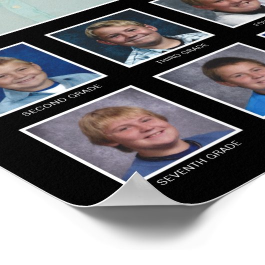 High School K-12 Fotocollage Aangepaste kleuren Poster (Hoek)