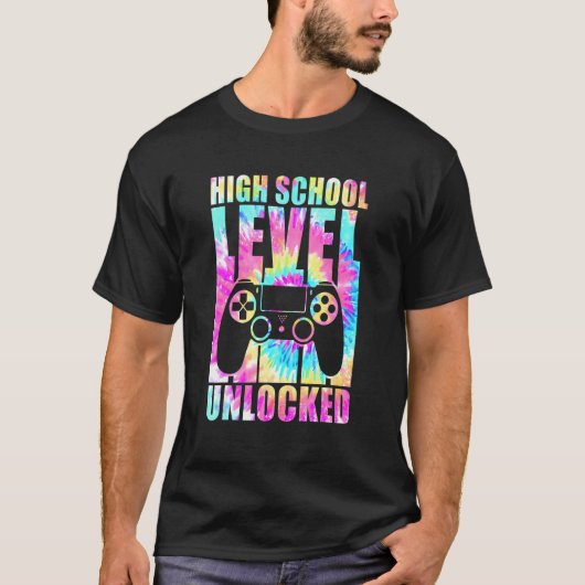 High School Level Unlocked Tie Dye Back To School  T-shirt (Voorkant)