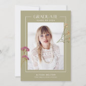 High School Meisje's Wildflower Foto Afstuderen (Voorkant)