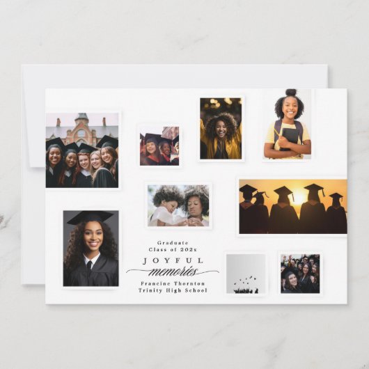 High School MEMORY COLLAGE MULTI Foto Afstuderen Aankondiging (Voorkant)