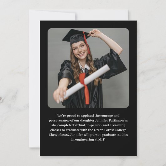 High School Modern Graduation Aankondiging (Achterkant)