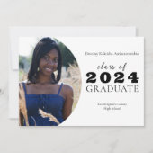 High School Modern Round Foto Afstuderen Aankondiging (Voorkant)