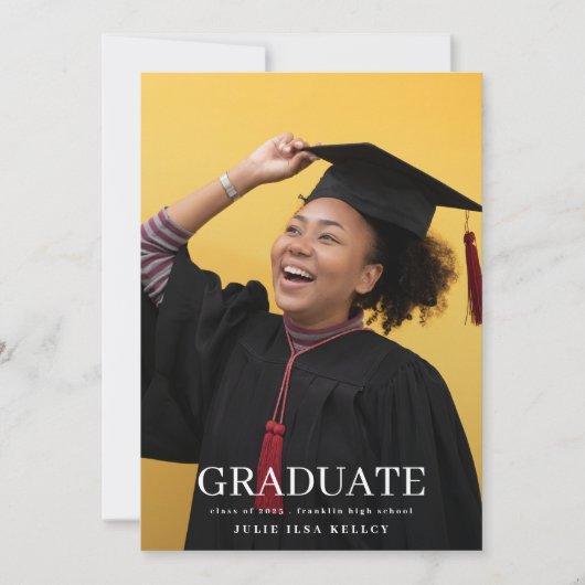 High School Multi 4 foto typografie Afstuderen Aankondiging (Voorkant)