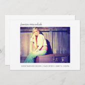 High School Photo Afstuderen 2013 White Minimalist Aankondiging (Voorkant / Achterkant)