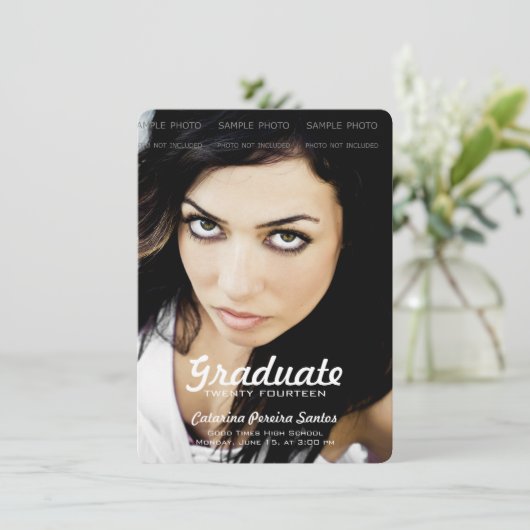 High School Photo Afstuderen 2014 Afstuderen Mint Aankondiging (Staand voorkant)