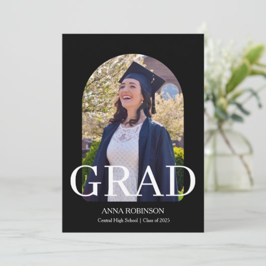 High School Photo Graduation Modern Aankondiging (Staand voorkant)