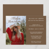 High School Photo Graduation Party Invitation Kaart (Voorkant / Achterkant)