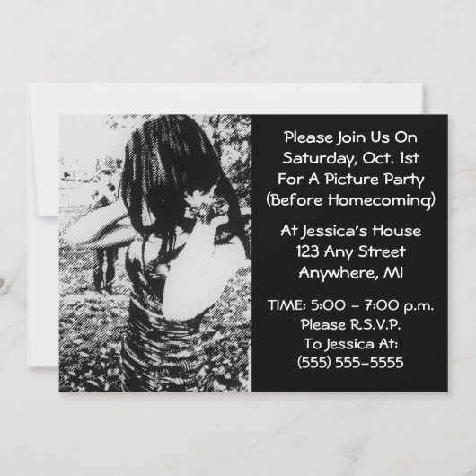 High School Pre Dance Afbeelding Party Kaart (Achterkant)