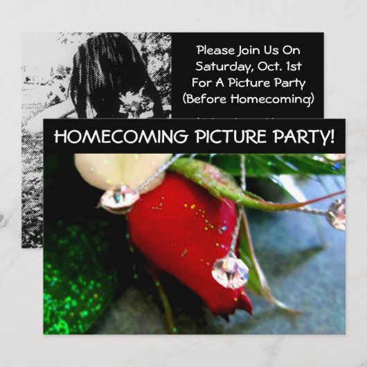 High School Pre Dance Afbeelding Party Kaart (Voorkant / Achterkant)