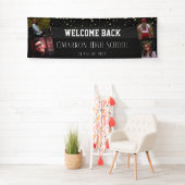 High School Reünie Foto Grijs Confetti Party Spandoek (Insitu)