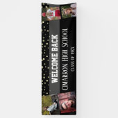 High School Reünie Foto Grijs Confetti Party Spandoek (Verticaal)