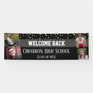 High School Reünie Foto Grijs Confetti Party Spandoek