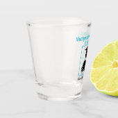 High School Reunion - aangepaste naam zwart pastel Shot Glas (Links)