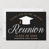 High School Reunion - Aangepaste zwarte Chic Gold- Kaart (Voorkant)