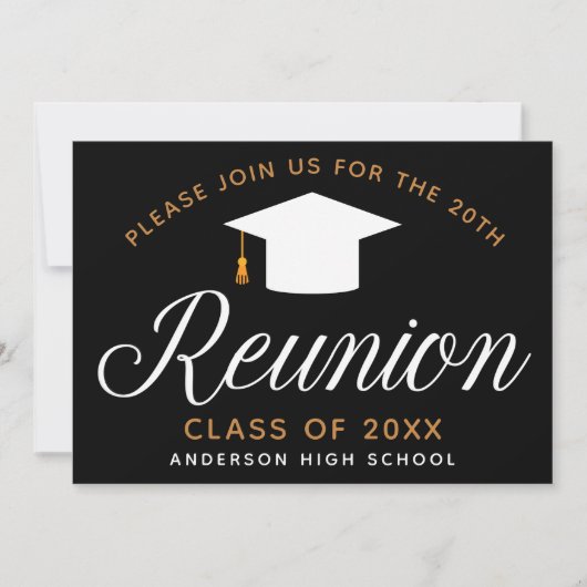 High School Reunion - Aangepaste zwarte Chic Gold- Kaart (Voorkant)