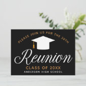 High School Reunion - Aangepaste zwarte Chic Gold- Kaart (Staand voorkant)
