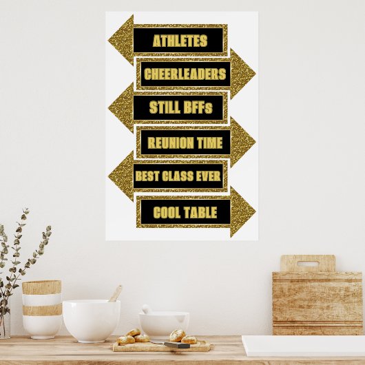High School Reunion Arrow Props Kit Pos Poster (Keuken)