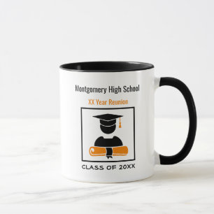 High School Reunion Custom Black Oranje Coffee Mok