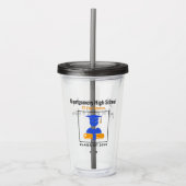 High School Reunion Custom Blue en Oranje Acryl Drinkbeker (Voorkant)