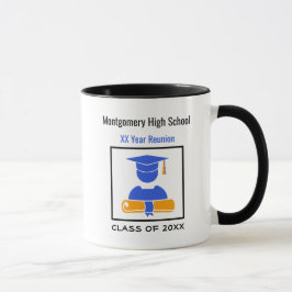High School Reunion Custom Blue en Oranje Mok