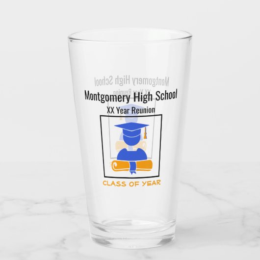 High School Reunion Custom Blue-Sinaasappel Glas (Achterkant)
