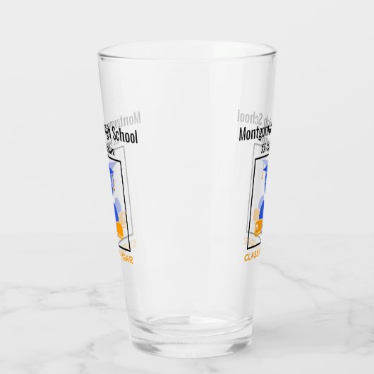 High School Reunion Custom Blue-Sinaasappel Glas (Links)