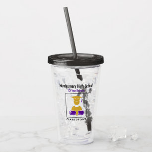 High School Reunion Custom Paars en Gold Acryl Drinkbeker