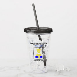High School Reunion Custom Yellow en Blue Acryl Drinkbeker