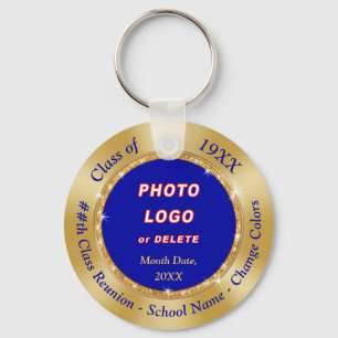 High School Reunion Favors, speciaal blauw goud Sleutelhanger